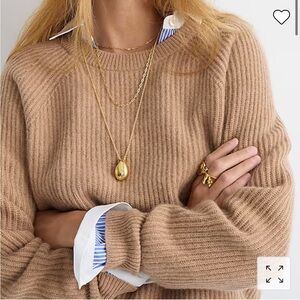 J.Crew Ribbed cashmere oversized crewneck sweater